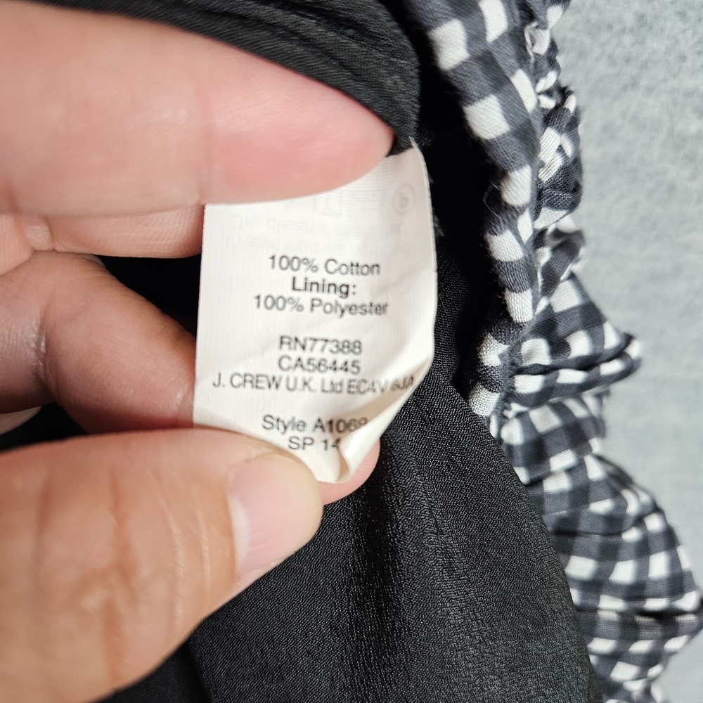 Madewell Women Gingham Mini Skirt Size 4 Black White Checkered - Picture 6 of 6